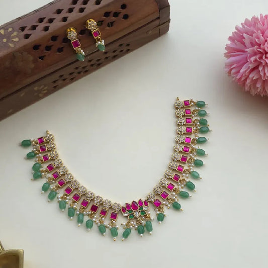 Lotus Premium Jadau Necklace