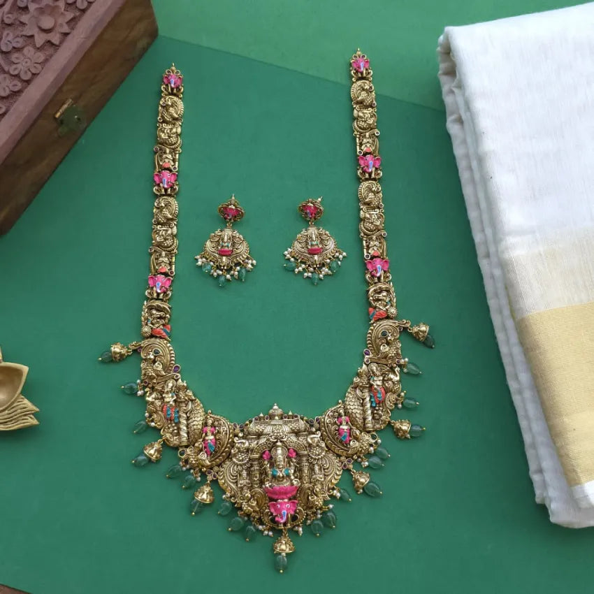 Madhuri Lakshmi haram - Hand Painted Gold Inspired