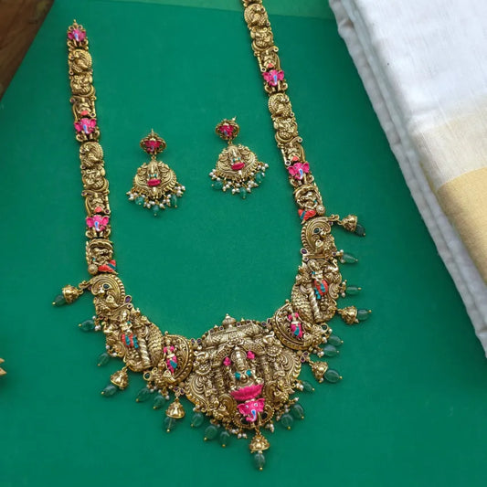 Madhuri Lakshmi haram - Hand Painted Gold Inspired
