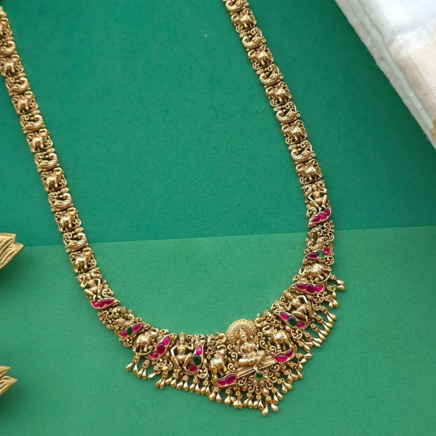 Magila Antique Nakshi Haram - Gold Inspired