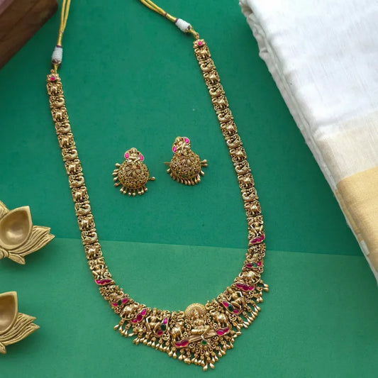 Magila Antique Nakshi Haram - Gold Inspired