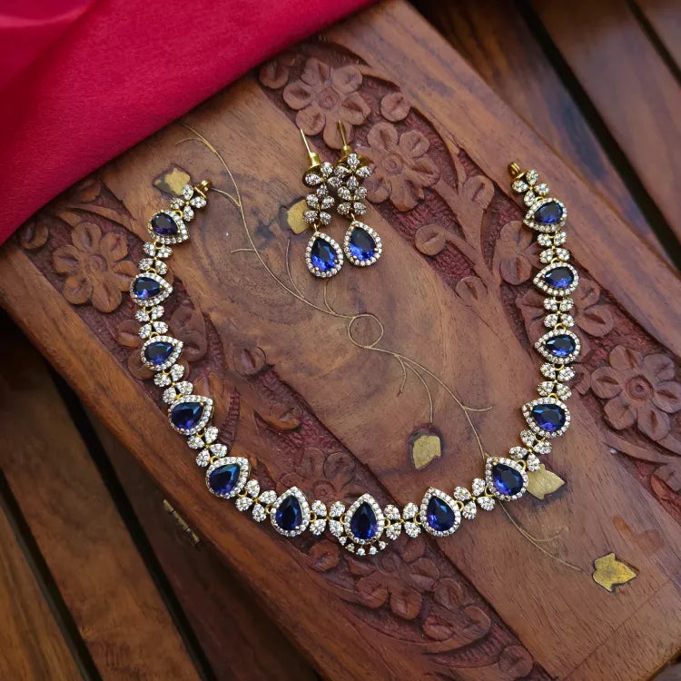 Mariya Purple AD Necklace