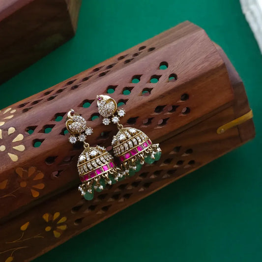 Peacock Jadau Jhumka