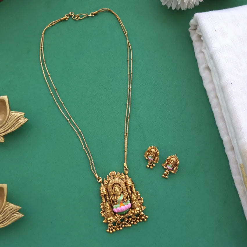 Madhuri - Lakshmi Hand Painted Necklace