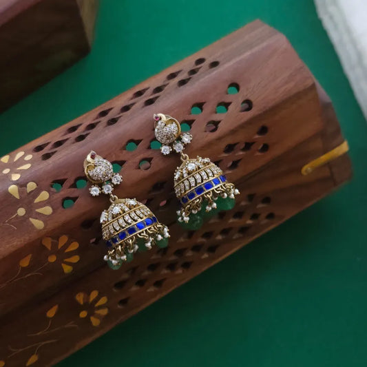 Peacock Jadau Jhumka