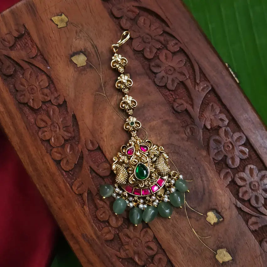 Antique Jadau Peacock Tikka