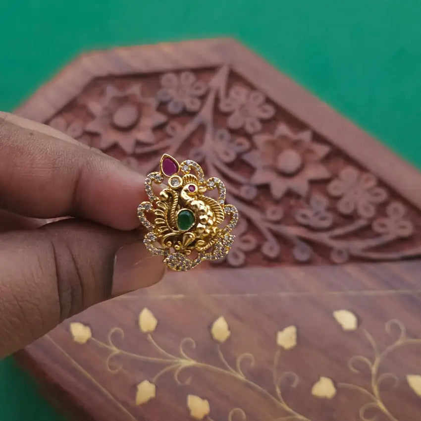 Peacock Bridal Finger Ring