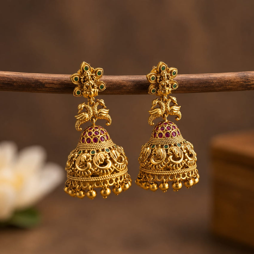 Peacock Lakshmi Jhumka