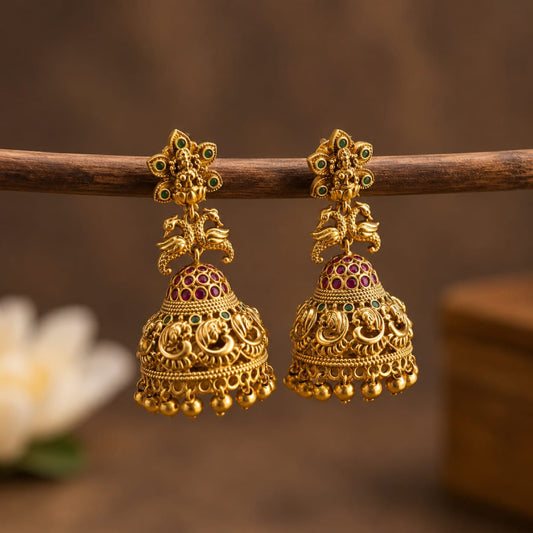 Peacock Lakshmi Jhumka