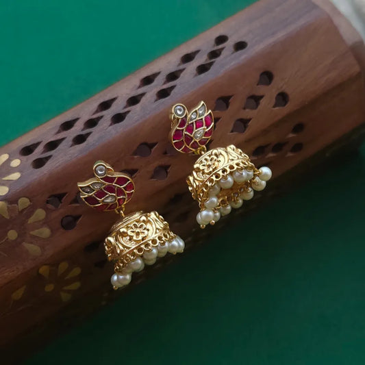 Peacock Jadau Jhumka