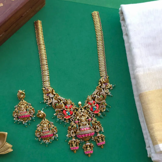 Maduri Lakshmi Haram - Hand Painted Gold Inspired