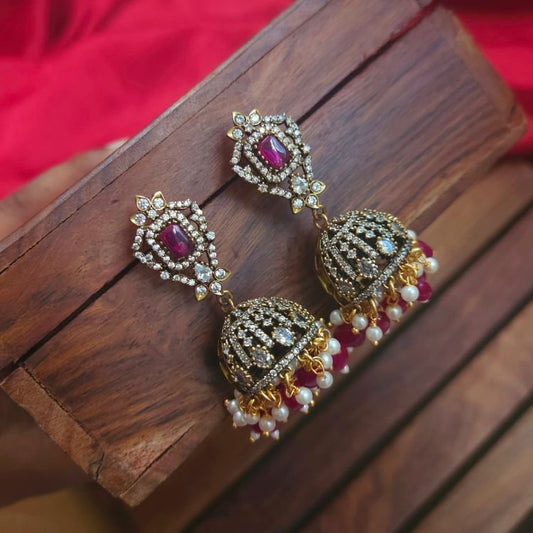 Victorian Ruby Jhumka