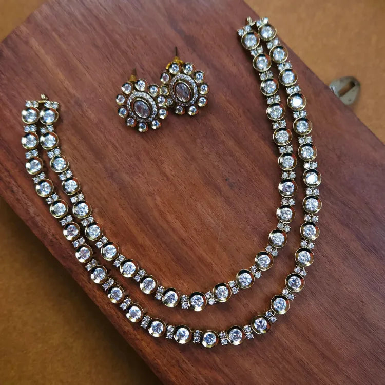 sherin Victorian Dual AD Necklace