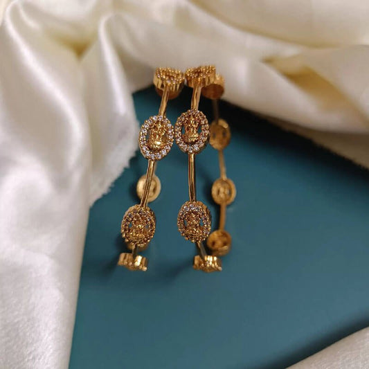 White Stone Lakshmi Bangles