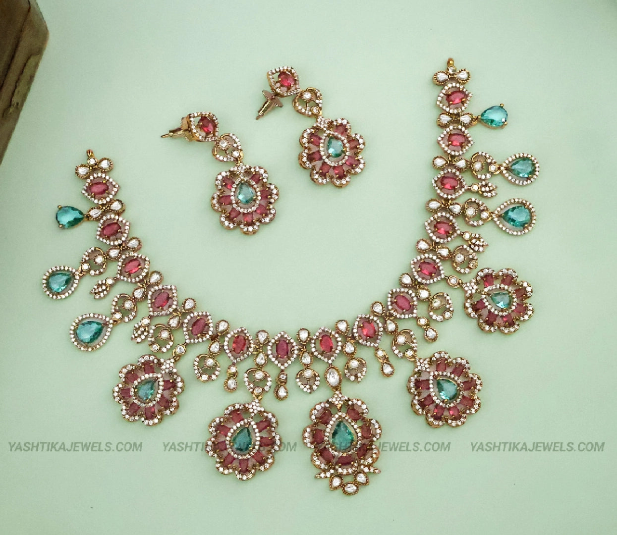 Victorian Pastel Drops Necklace - Rejina