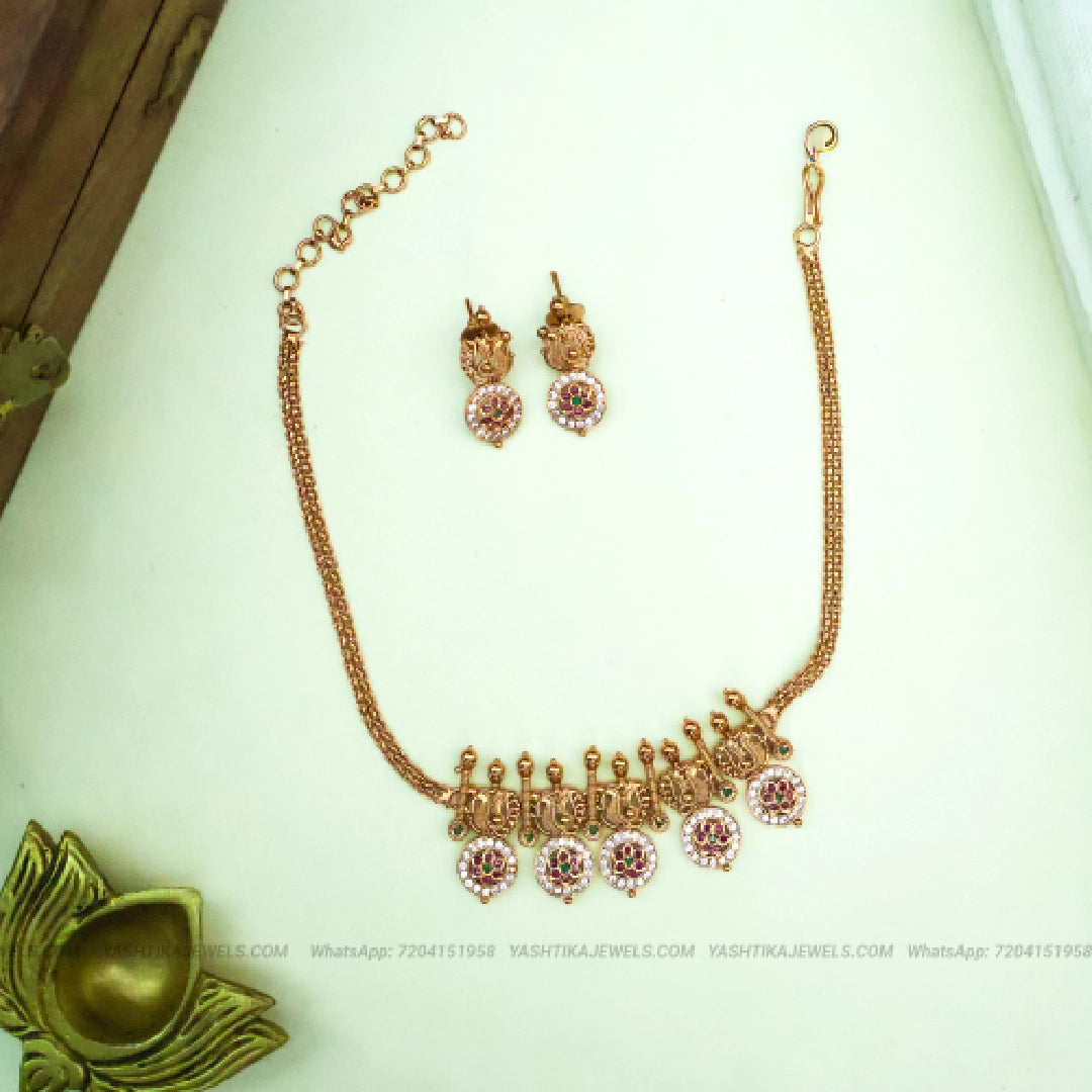 Antique Peacock Necklace Set | Kids Friendly