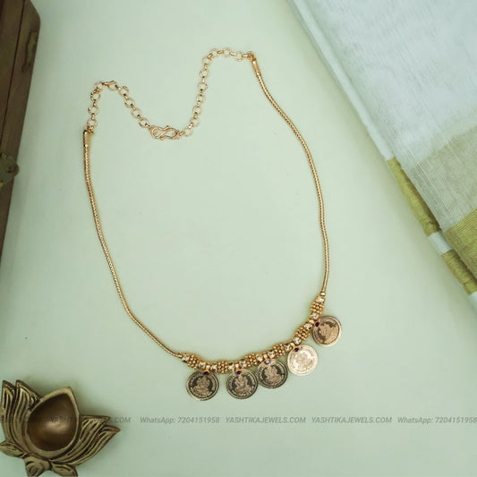 Classic Lakshmi Coin Necklace | Gold Finish