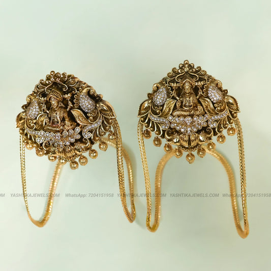 Antique Gold Lotus Lakshmi Vanki