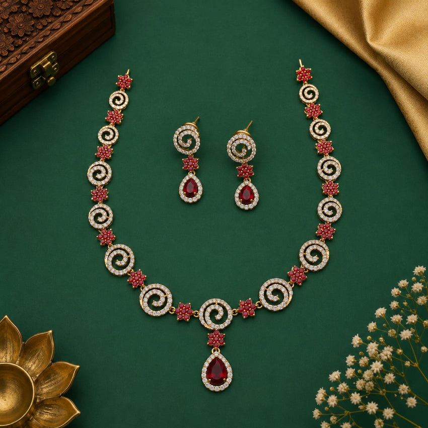 American Diamond Spiral Neckpiece