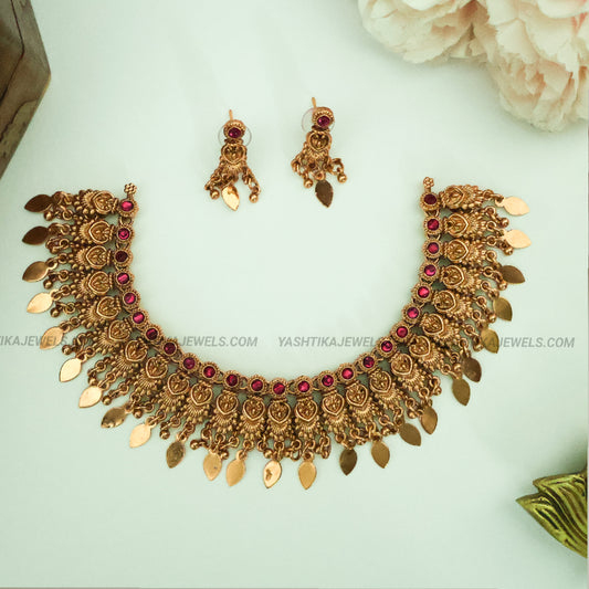 Antique Elakkathali Necklace - Gold Replica