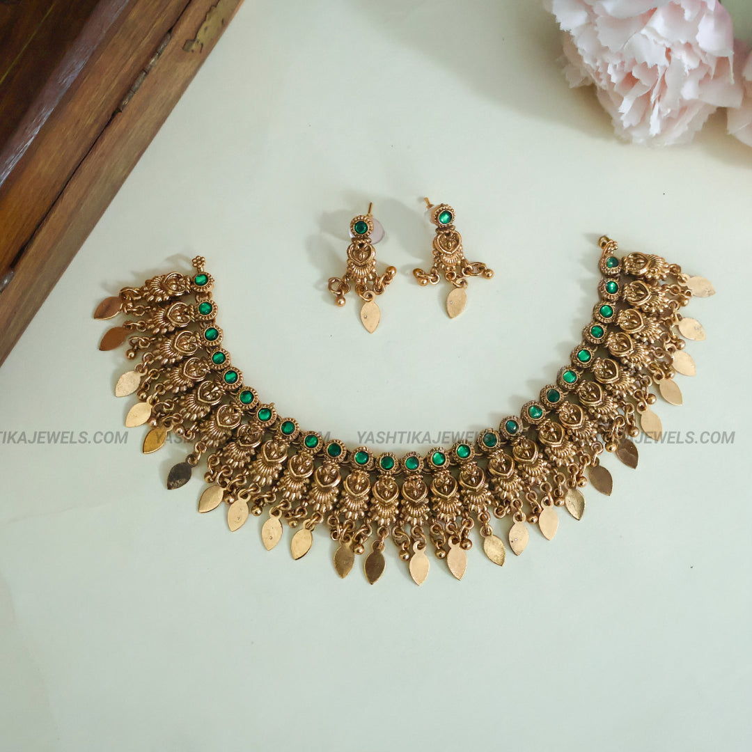 Antique Elakkathali Necklace - Gold Replica