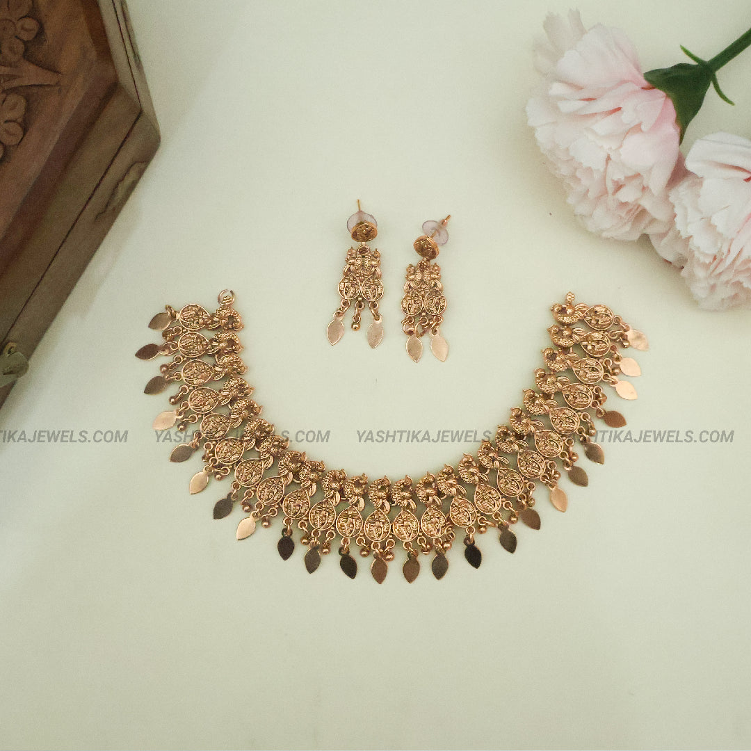 Antique Elakkathali Necklace - Gold Replica