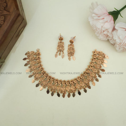 Antique Elakkathali Necklace - Gold Replica