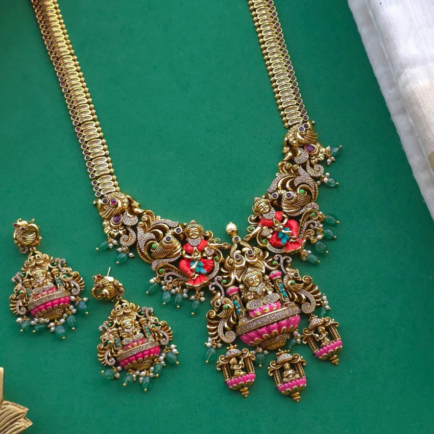 Maduri Lakshmi Haram - Hand Painted Gold Inspired