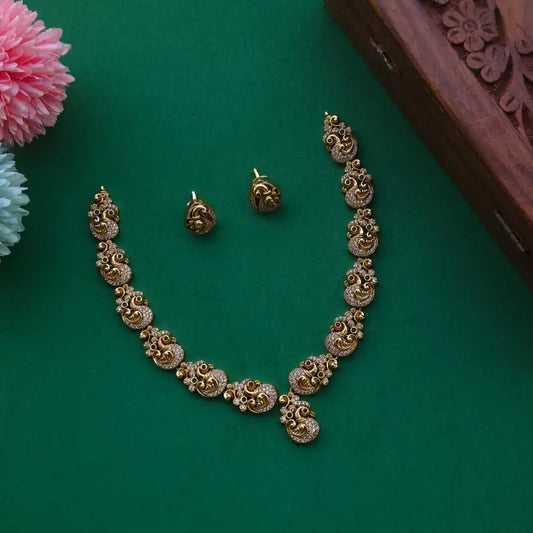 Vedha Antique Peacock Neckpiece